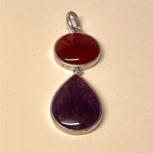 TOUS Red and Purple Drop Pendant